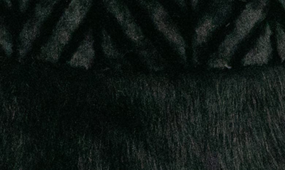 Nina Leonard Chevron Faux Fur Bolero In Black