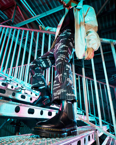 Dr. Martens Rikard Polished Smooth Leather Chelsea Boots In Black