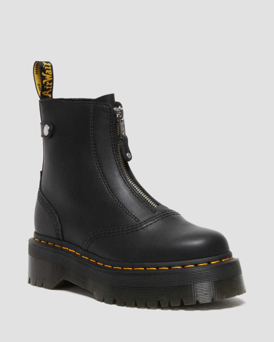 Shop Dr. Martens' Jetta Zipped Sendal Leather Platform Boots In Schwarz