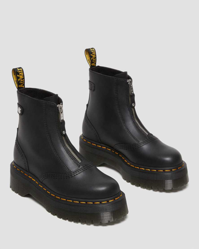 Shop Dr. Martens' Jetta Zipped Sendal Leather Platform Boots In Schwarz
