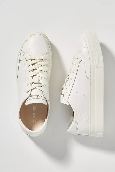 Soludos Ibiza Platform Leather Sneakers Oasis White In White
