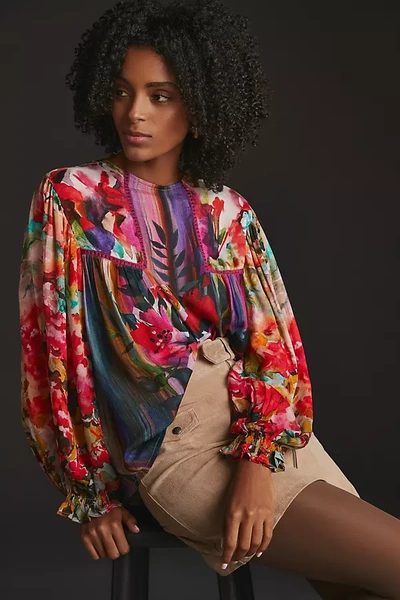 Bl nk Miranda Peasant Blouse In Pink ModeSens