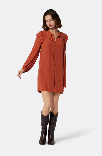Shop Joie Eloise Mini Silk Dress In Orange