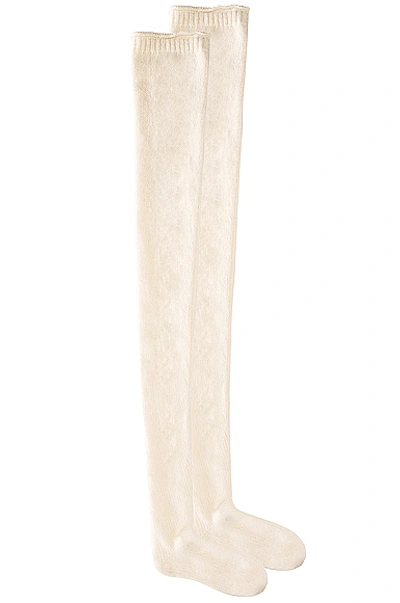 Shop Aisling Camps Thigh High Socks In Ivory