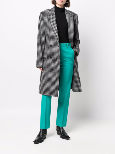 Shop Ami Alexandre Mattiussi Houndstooth Pattern Double-breasted Coat In Grey