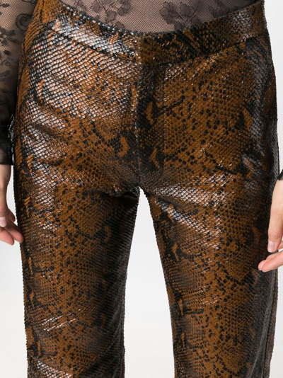 Shop Ami Alexandre Mattiussi Snakeskin-print Trousers In Brown