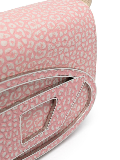 Shop Diesel Leather Animal-print Shoulder-bag In Pink