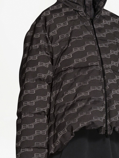 Shop Balenciaga C-shape Logo-print Puffer Jacket In Black