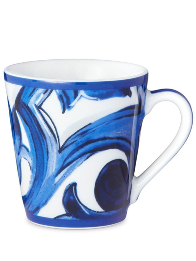 Shop Dolce & Gabbana Archive-print Porcelain Mug In Blue