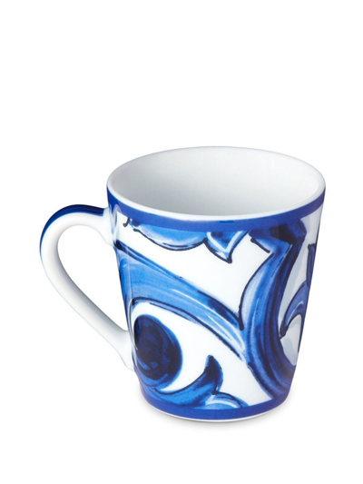 Shop Dolce & Gabbana Archive-print Porcelain Mug In Blue