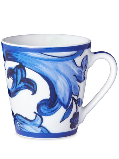 Shop Dolce & Gabbana Archive-print Porcelain Mug In Blue