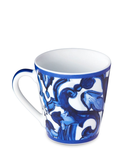 Shop Dolce & Gabbana Archive-print Porcelain Mug In Blue