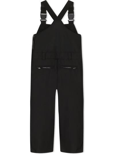 Shop Dolce & Gabbana Logo-embroidered Straight-leg Dungarees In Black