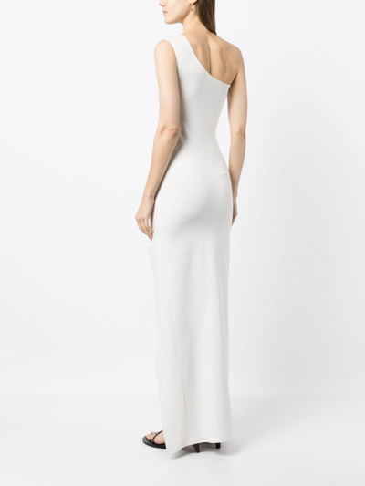 Shop Victor Glemaud One-shoulder Ruched Dress In White