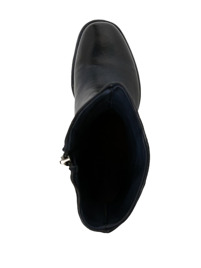 Madison.maison Laminated Metallic-finish 60mm Ankle Boots In Blue
