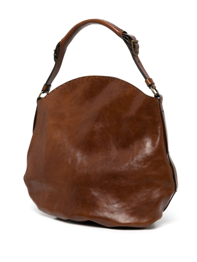 Shop Madison.maison Leather Star-detail Shoulder Bag In Brown