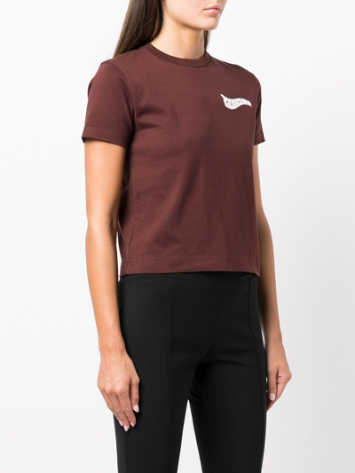 Shop Jacquemus Le T-shirt Camargue Logo-embroidered Top In Brown 850