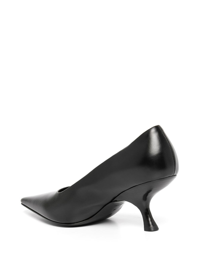 Shop The Row Kitten Leather Pumps In Blk