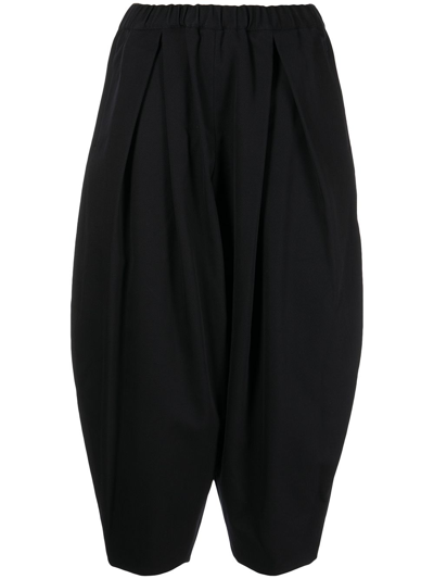 Shop Comme Des Garçons Cropped Puffball Trousers In Black