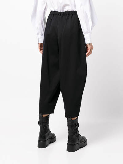 Shop Comme Des Garçons Cropped Puffball Trousers In Black