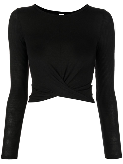 Shop Alo Yoga Cover Long-sleeve T-shirt In Black