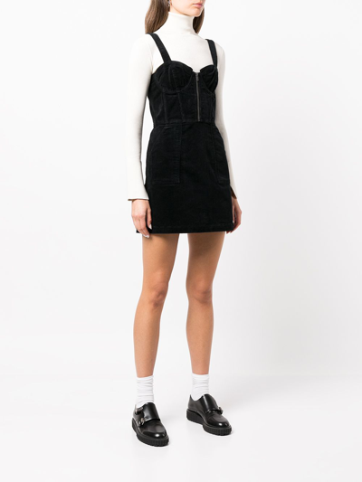 Shop Alice And Olivia Keely Patch-pocket Mini Dress In Black