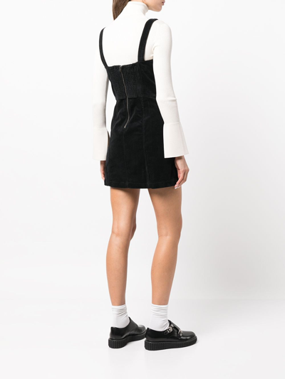 Shop Alice And Olivia Keely Patch-pocket Mini Dress In Black