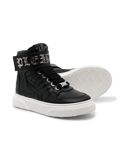 Shop Philipp Plein Gothic Plein Hi-top Sneakers In Black