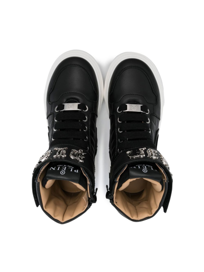 Shop Philipp Plein Gothic Plein Hi-top Sneakers In Black