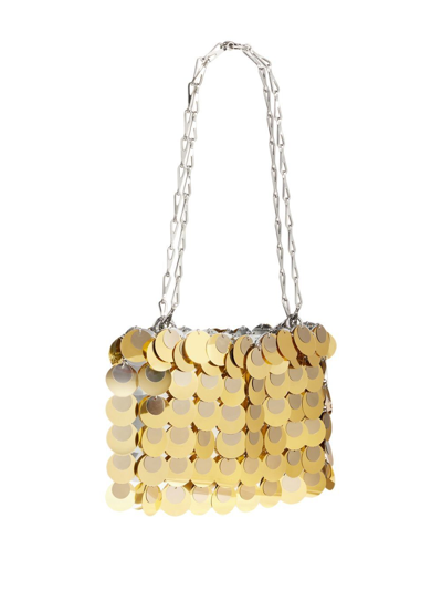 Shop Rabanne Sequin-embellished Shoulder Bag In Gold
