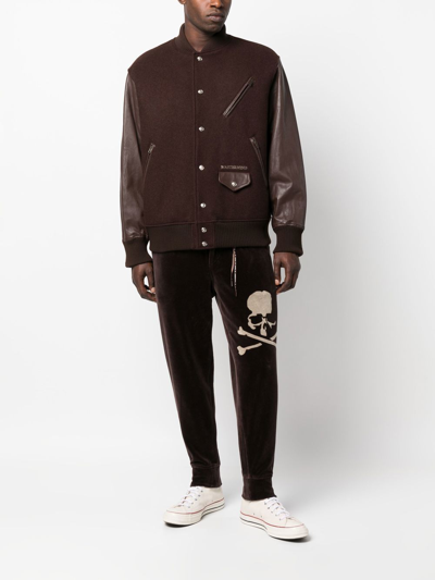 Shop Mastermind Japan Two-tone Bomber Jacket In Brown