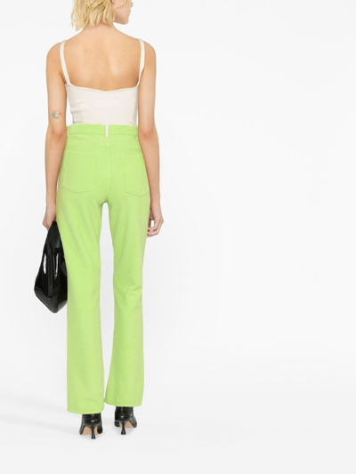 Shop Wandler High-waisted Corduroy Trousers In Green