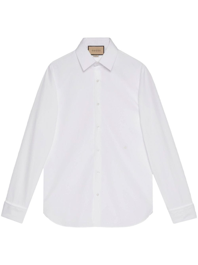 Shop Gucci Double G Cotton Shirt In White