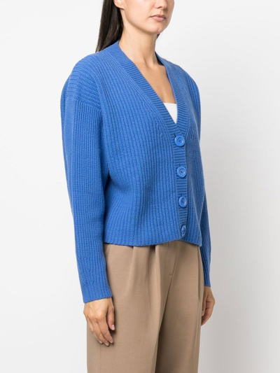 Shop See By Chloé Chunky-knit V-neck Cardigan In Blue