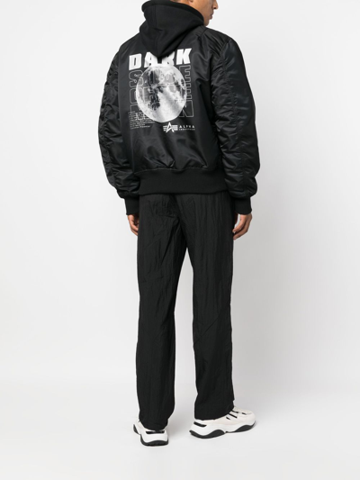 Shop Alpha Industries Graphic-print Bomber-jacket In Black