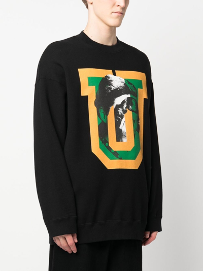 Shop Undercover Graphic-print Crew Neck Sweatshirt In Black