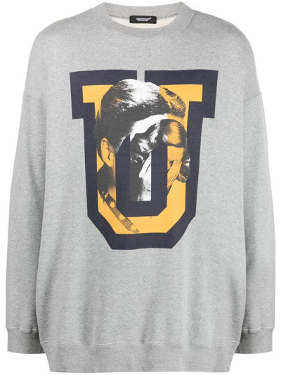 Shop Undercover Graphic-print Crew Neck Sweatshirt In Grey