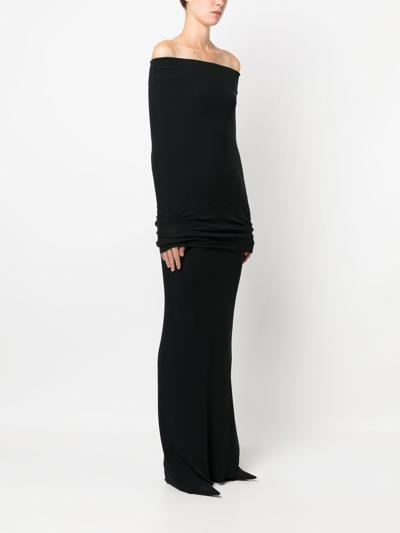 Shop Balenciaga Layered Maxi Dress In Black