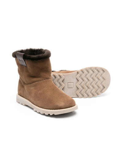 Shop Il Gufo Logo-patch Snow Boots In Brown