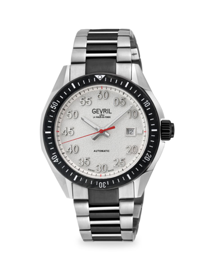 Shop Gevril Men's Ascari 42mm Swiss Automatic Two Tone Stainless Steel Bracelet Watch In Sapphire