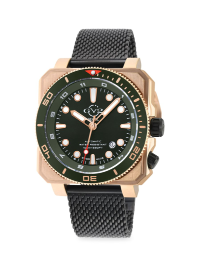 Shop Gv2 Men's Xo Submarine 44mm Two Tone Stainless Steel Bracelet Watch In Black
