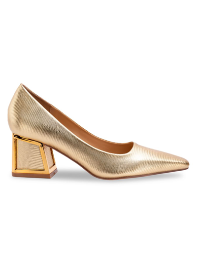 Shop Lady Couture Women's Blink Block Heel Pumps In Gold