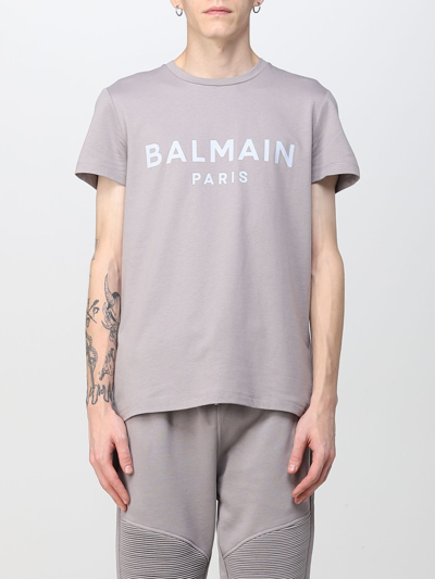 Shop Balmain T-shirt  Men Color Grey