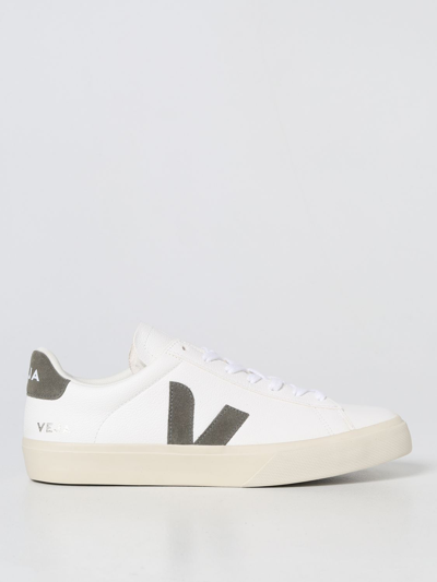 Veja Campo Chromefree In White/khaki Leather In White