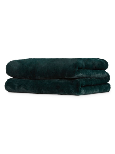 Shop Apparis Jumbo Brady Faux Fur Blanket In Emerald