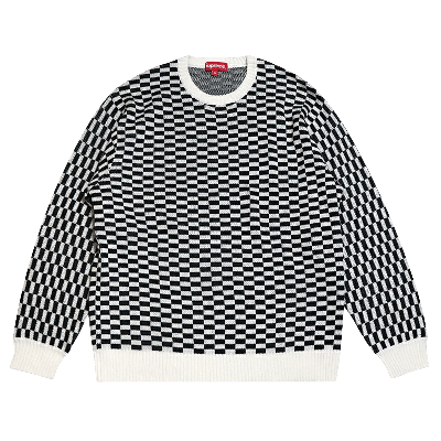 Pre-owned Supreme Back Logo Sweater 'checkerboard' In Black