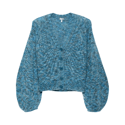 Pre-owned Loewe Balloon Sleeve Cardigan 'blue Multitone'