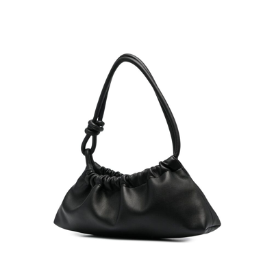 Shop Nanushka Valerie Ruched Shoulder Bag In Black