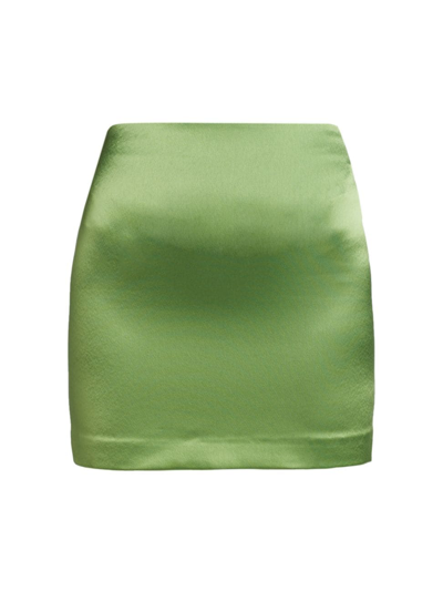 Shop Cinq À Sept Women's Doris Satin Miniskirt In Grass