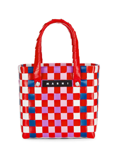 Marni Market Micro Basket Bag In Burnt Brick | ModeSens
